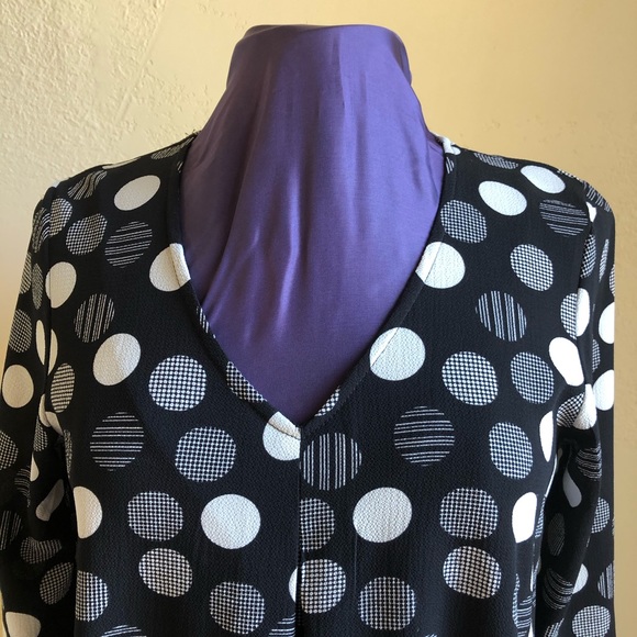 Bobeau Black Polka Dot Print Blouse - Picture 5 of 13
